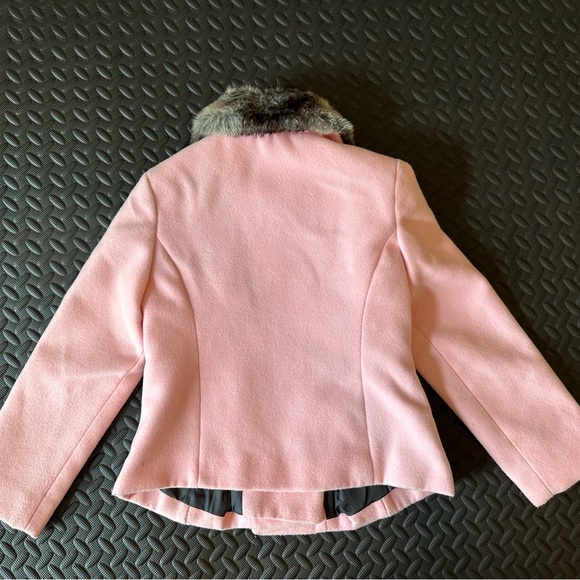 George Pink Double Breasted Coat with Faux Fur Collar - Picture 6 of 7